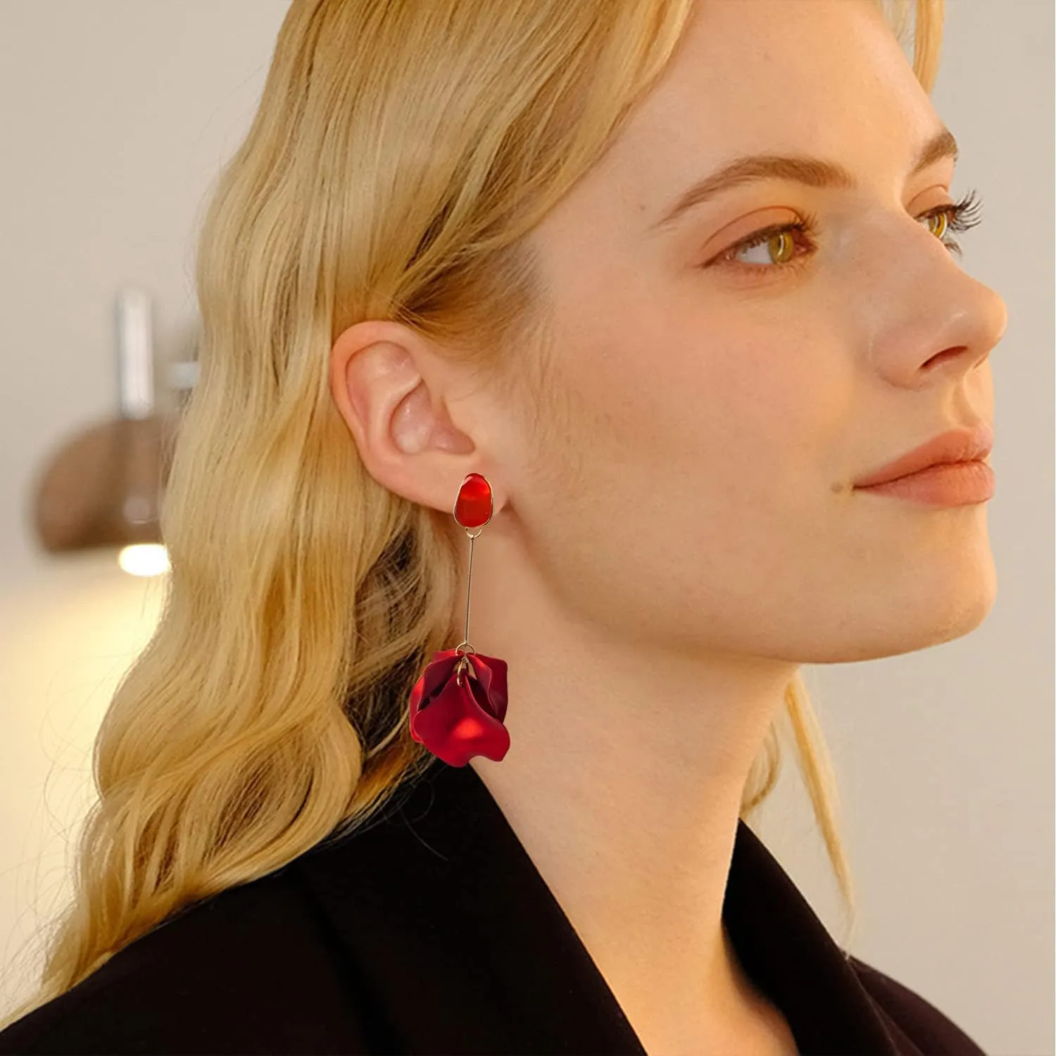 Flower Pastel Petals Dangle Earrings,Christmas Valentines Mothers day Birthday Gifts for Her Women Mom Wife Sister