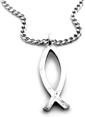 FORGIVEN JEWELRY Jesus Fish Large Ichthus Chain Necklace