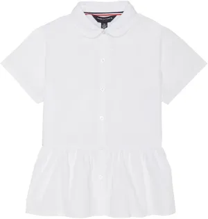 French Toast Girls' Short Sleeve Peplum Blouse