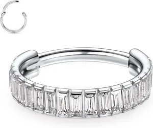 FUNLMO 316L Surgical Steel Hinged Segment Ring Conch Helix Septum Piercing Jewelry Nose Ring Hoop Huggie Earrings Small Hoop Earring