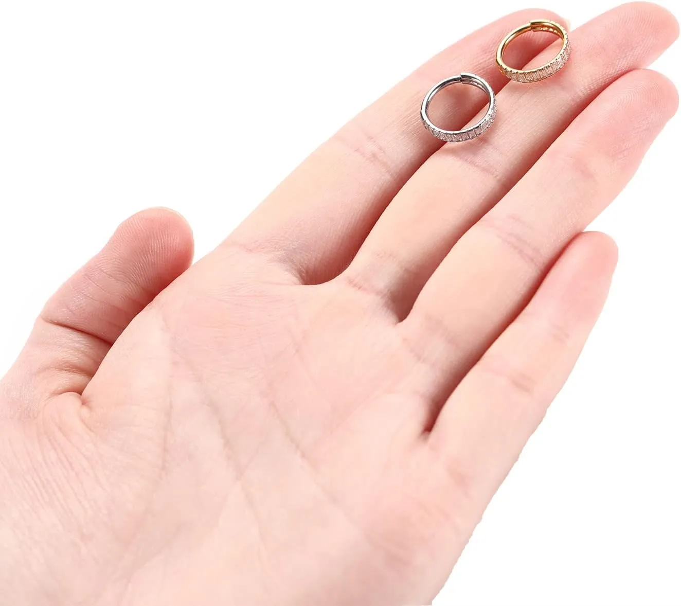 FUNLMO 316L Surgical Steel Hinged Segment Ring Conch Helix Septum Piercing Jewelry Nose Ring Hoop Huggie Earrings Small Hoop Earring