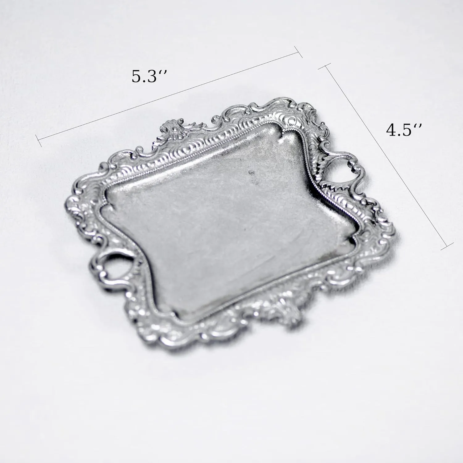 Funly mee Antique Trinket Dish Vintage Jewelry Tray, Ring Holder (Sliver, S)