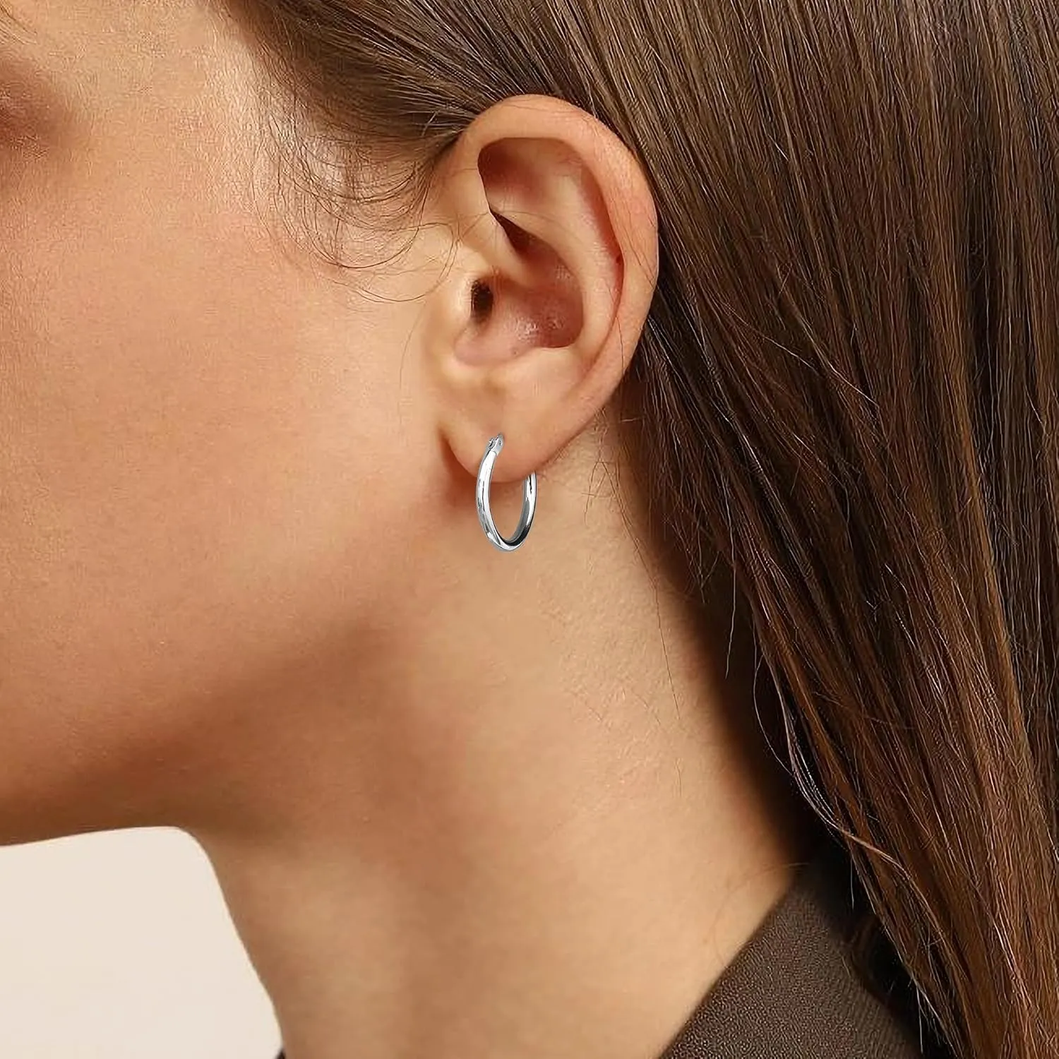 Gacimy Gold Hoop Earrings for Women 14K Real Gold Plated Hoops with 925 Sterling Silver Post