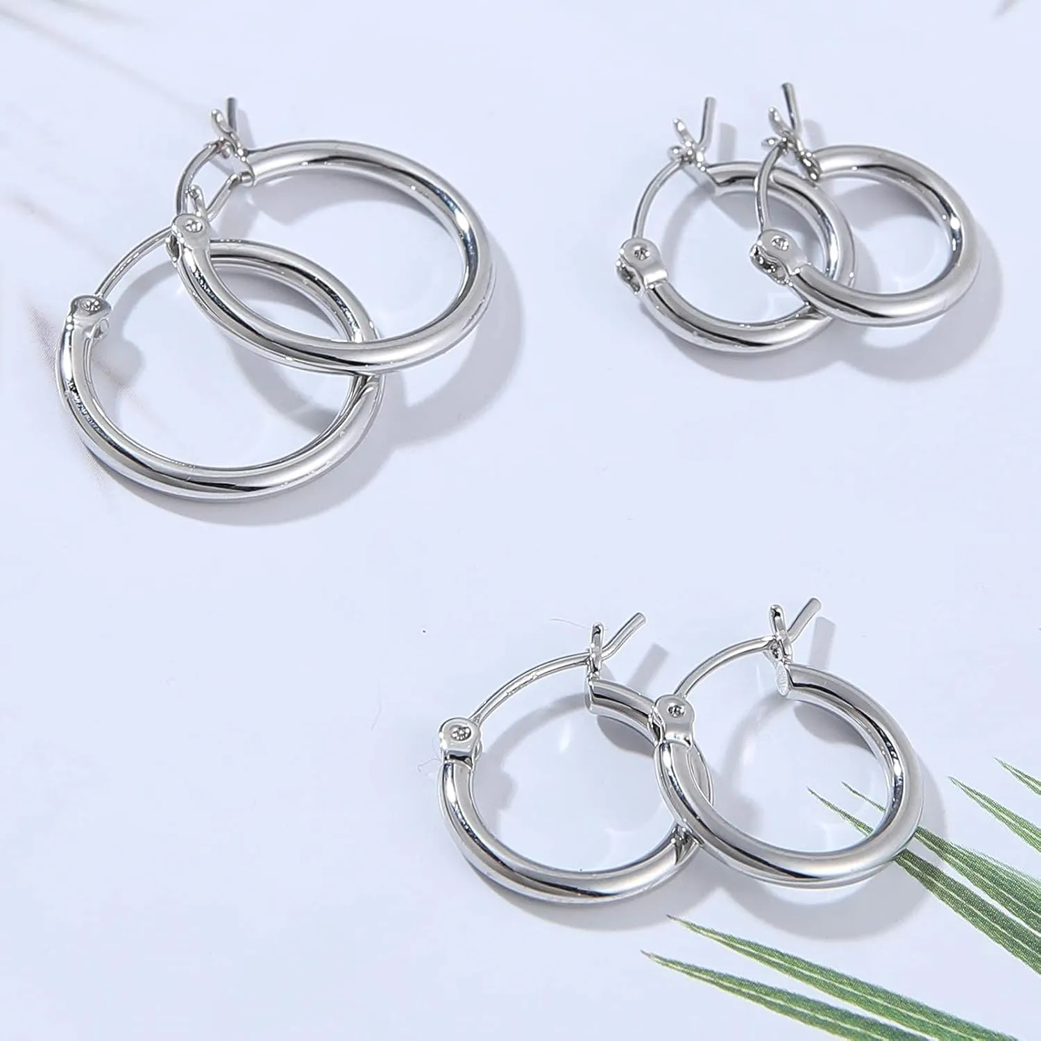 Gacimy Gold Hoop Earrings for Women 14K Real Gold Plated Hoops with 925 Sterling Silver Post