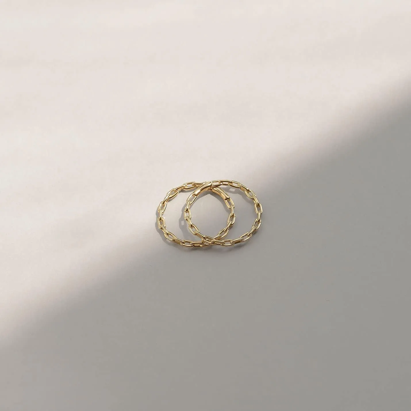 Gelin 14K Solid Gold Chain Ring for Women | 14k Gold Stackable Rings