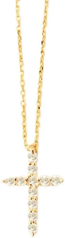 Gelin Diamond Cross Necklace in 14K Solid Gold | 14k Gold Cross Necklace for Women, 18"