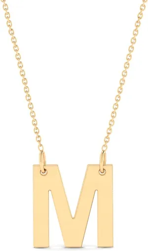 Gelin Script Initial Necklace in 14K Solid Gold | 14k Gold Letter Necklace, A -Z, All Letters, 18"