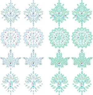 Geyoga 4 Pcs Rhinestone Pasties Crystal Breast Covers Body Jewelry Stick Breast Pasties Chest Stickers for Body