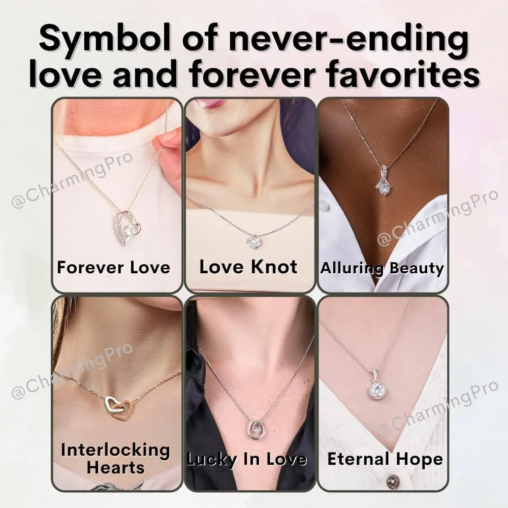 Gift for Boyfriend's Mom - To My Boyfriends Mom Necklace Personalized, Mother's Day Birthday Ideas, Message Card Pendant Jewelry Present For BFs Mother