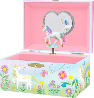 Giggle & Honey Musical Jewelry Box for Girls - Kids Jewelry Box, Unicorn Toys for Girls 4-6, Easter Gifts for Kids, 6 x 4.7 x 3.5 in