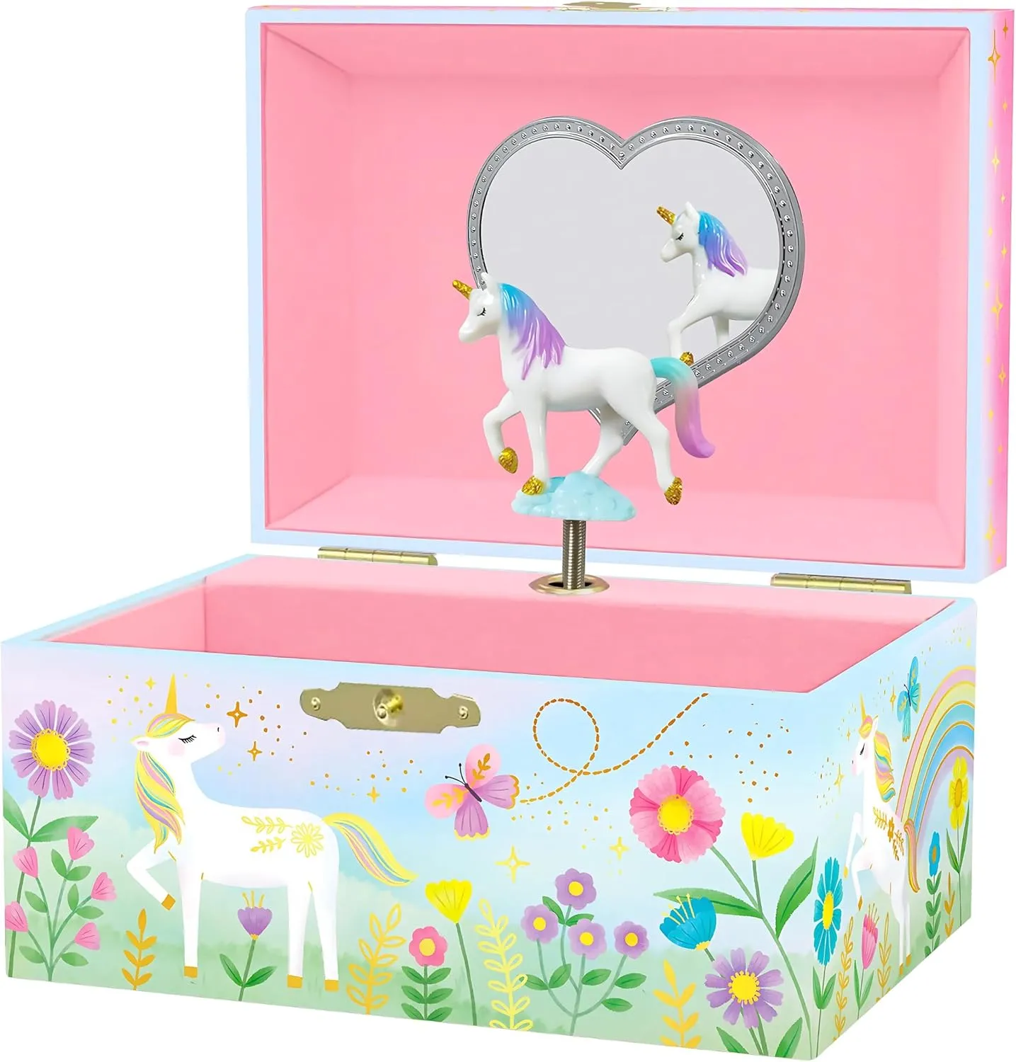 Giggle & Honey Musical Jewelry Box for Girls - Kids Jewelry Box, Unicorn Toys for Girls 4-6, Easter Gifts for Kids, 6 x 4.7 x 3.5 in