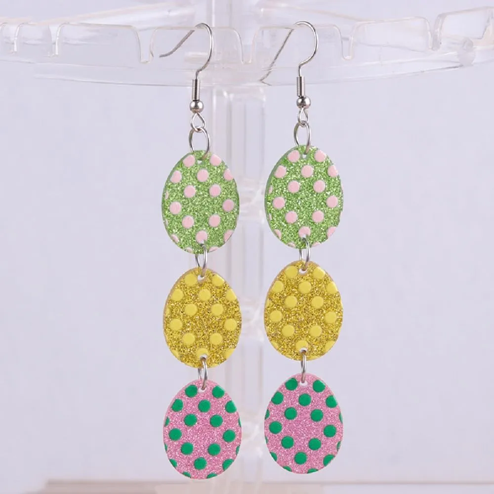 Glittering Easter Earrings for Women Easter Rabbit Earrings Easter Egg Bunny Carrot Sheep Chick Mushroom Dangling Earrings Spring Easter Holiday Party Jewelry