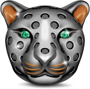 GNOCE Fashion 925 Silver Animal Bead Charms Fit US European Bracelet and Necklace Great Gift (Leopard)
