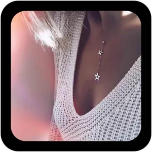 Gold Boho Star Y Lariat Necklace, Women's 18" Chain, Lobster Claw Closure, Simulated Pearl Beads, Space Themed, Minimalist, Vintage, Perfect for Gifts