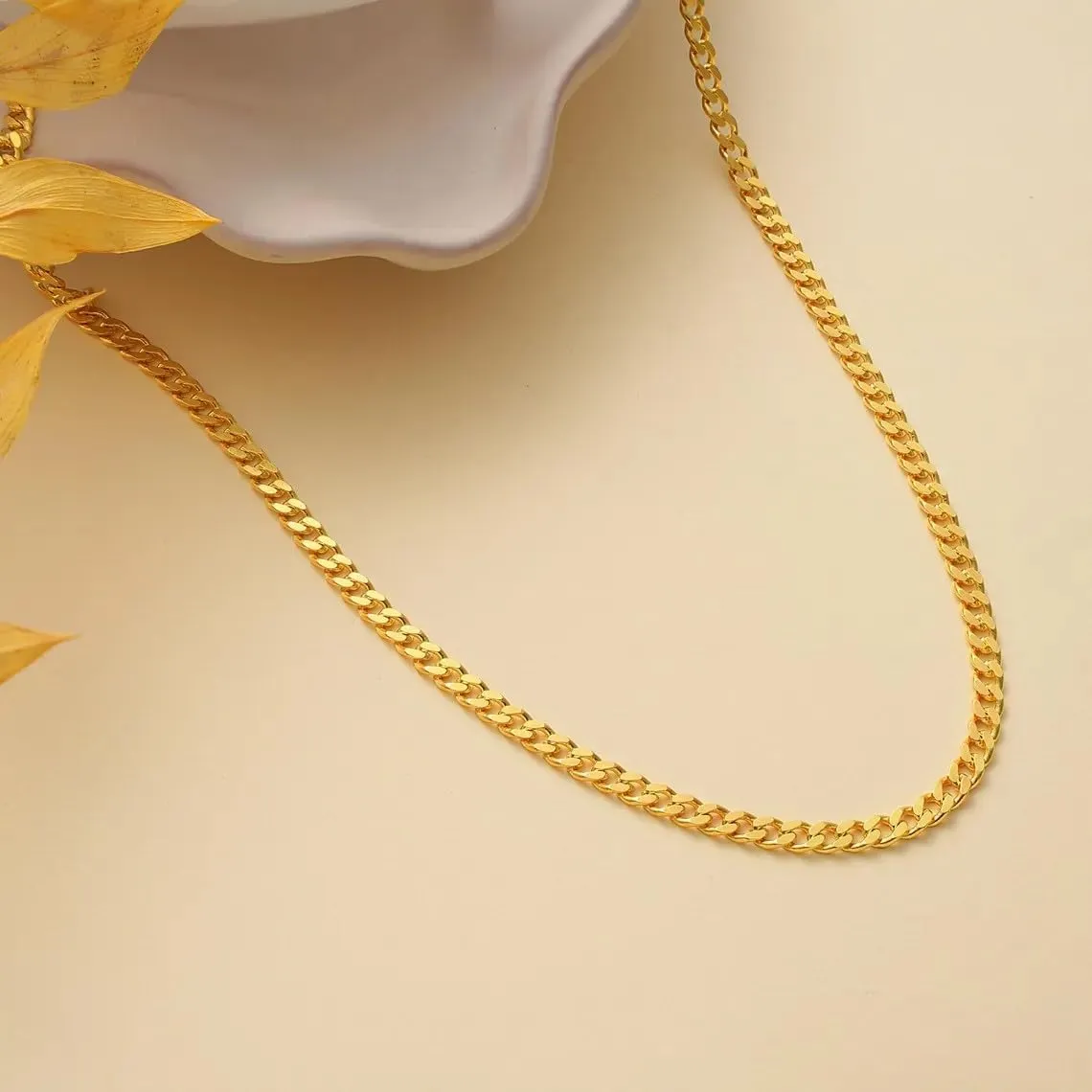 Gold Cuban Chain Necklace for Women,14K Gold Plated Dainty Chunky Necklace Adjustable Cuban Link Chain Choker Necklace for Women Trendy Fashion Jewelry Best Gifts for Birthday Christmas Thanksgiving