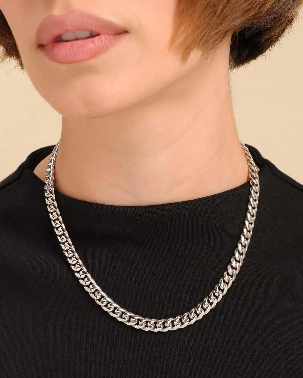 Gold Cuban Chain Necklace for Women,14K Gold Plated Dainty Chunky Necklace Adjustable Cuban Link Chain Choker Necklace for Women Trendy Fashion Jewelry Best Gifts for Birthday Christmas Thanksgiving