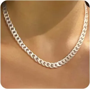 Gold Cuban Chain Necklace for Women,14K Gold Plated Dainty Chunky Necklace Adjustable Cuban Link Chain Choker Necklace for Women Trendy Fashion Jewelry Best Gifts for Birthday Christmas Thanksgiving