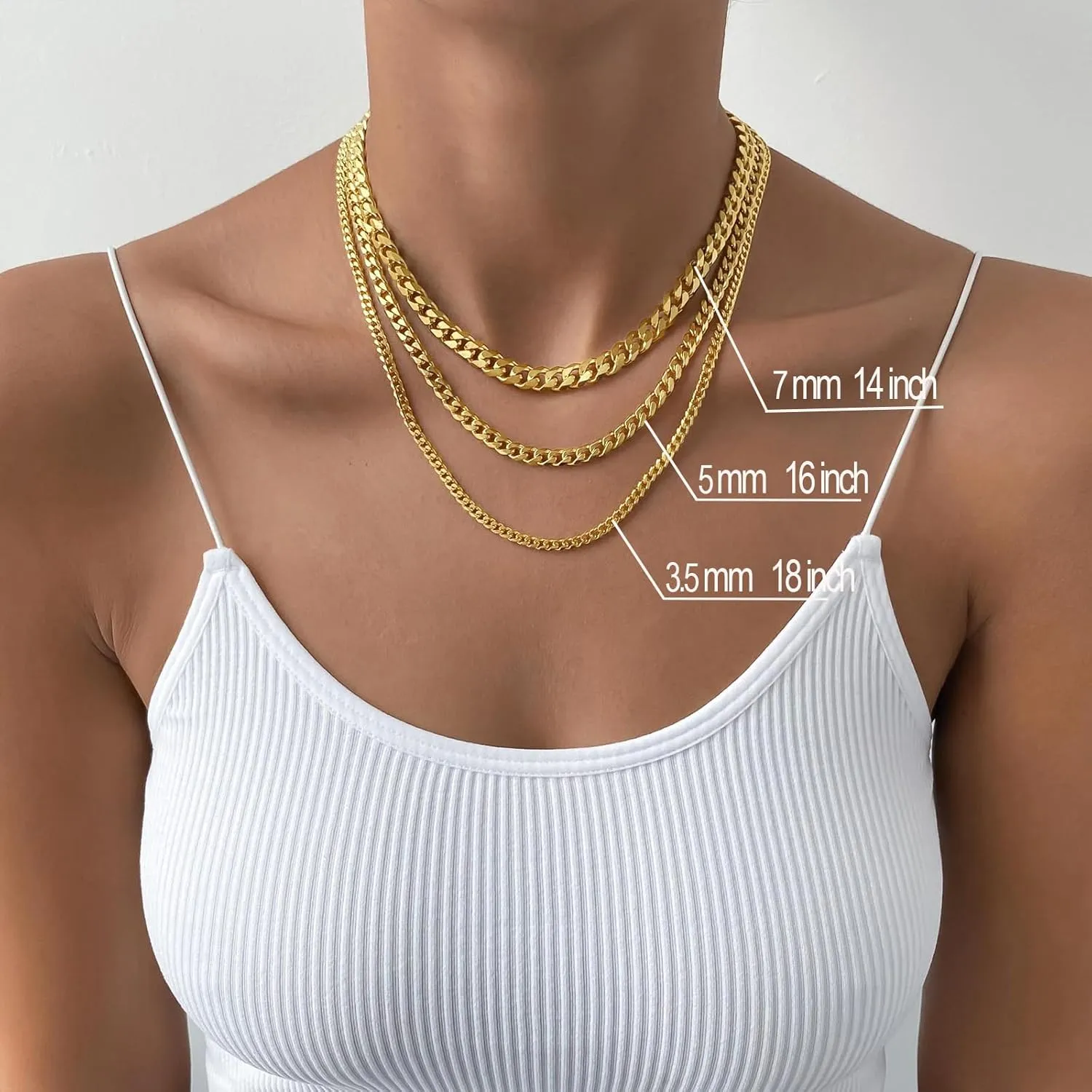Gold Cuban Chain Necklace for Women,14K Gold Plated Dainty Chunky Necklace Adjustable Cuban Link Chain Choker Necklace for Women Trendy Fashion Jewelry Best Gifts for Birthday Christmas Thanksgiving