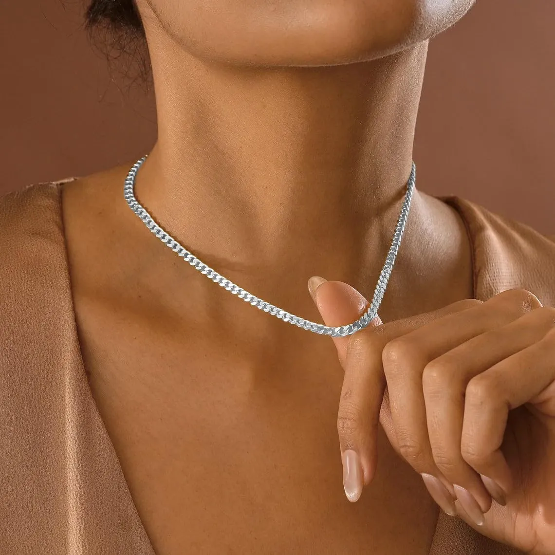 Gold Cuban Chain Necklace for Women,14K Gold Plated Dainty Chunky Necklace Adjustable Cuban Link Chain Choker Necklace for Women Trendy Fashion Jewelry Best Gifts for Birthday Christmas Thanksgiving