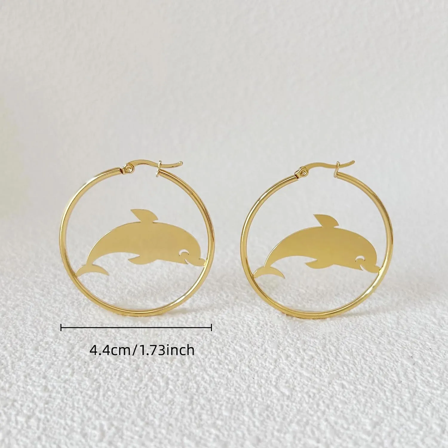 Gold Hoop Earrings for Women - Hypoallergenic 14K Gold Plated Thin Large Hoops Stainless Steel Earrings for Women Trendy Jewelry Lightweight for Sensitive Ears Nickel Free Dangle Hoops Cute