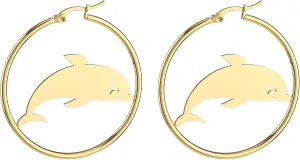 Gold Hoop Earrings for Women - Hypoallergenic 14K Gold Plated Thin Large Hoops Stainless Steel Earrings for Women Trendy Jewelry Lightweight for Sensitive Ears Nickel Free Dangle Hoops Cute