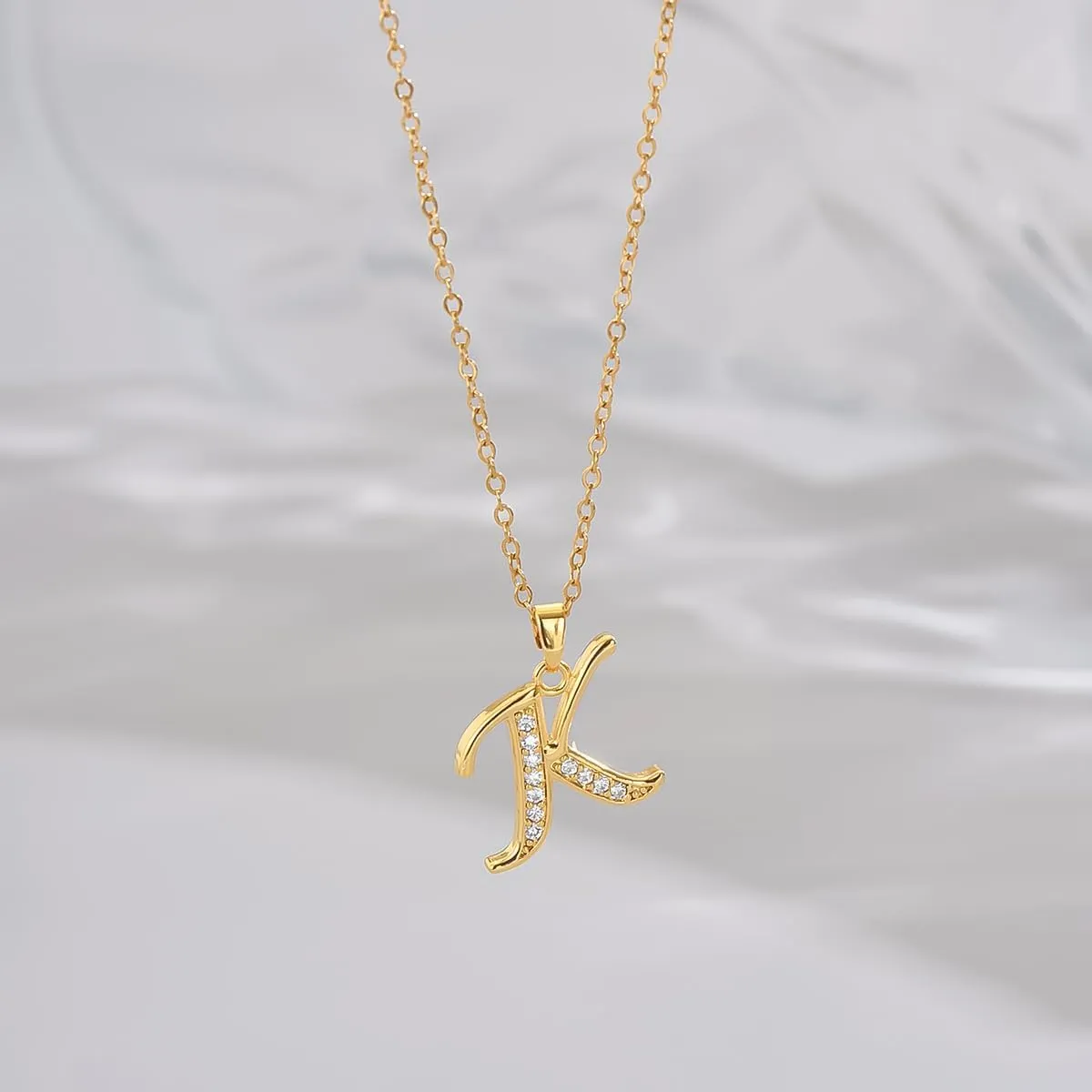 Gold Initial Necklaces for Women 18K Gold Plated Dainty Letter Necklace Personalized Monogram Name Necklace Tiny Cubic Zirconia A-Z Pendant Jewelry Necklace for Women Gift