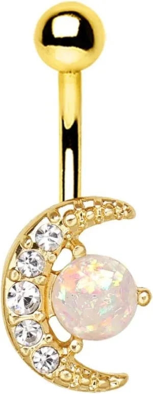 Gold Plate Sun and Moon WildKlass WildKlass Navel Ring