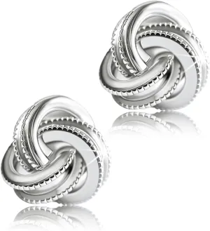 Gold Plated Sterling Silver Studs Love Knot Earrings For Women | Hypoallergenic & Nickle Free Jewelry for Sensitive Ears
