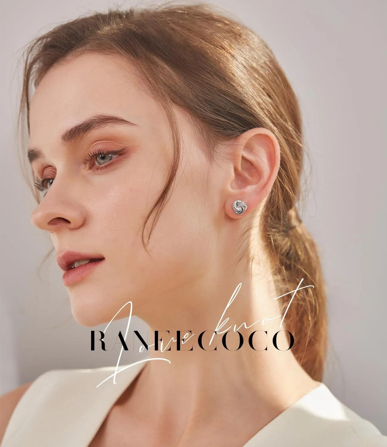 Gold Plated Sterling Silver Studs Love Knot Earrings For Women | Hypoallergenic & Nickle Free Jewelry for Sensitive Ears