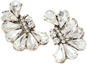 Gold Tone Art Deco Antique Vintage Style Rhinestone Crystal Wedding Bridal Prom Earrings Gold Tone Art Deco Antique Vintage Style Rhinestone Crystal Wedding Bridal Prom Earrings