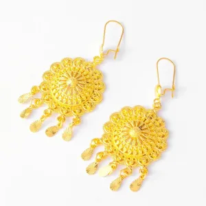 Gold-Tone Earrings for Women & Girls – Middle Eastern, Arabic, and African Ethnic Ornament