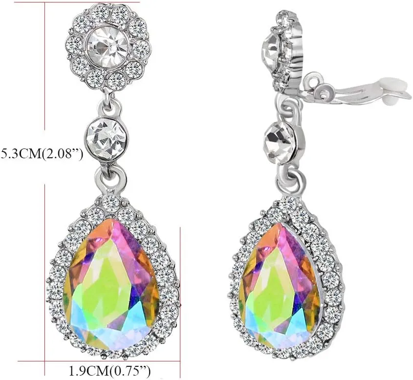 Gorgeous Austrian Crystal Rhinestone Wedding Bridal Teardrop Drop Dangle Earrings