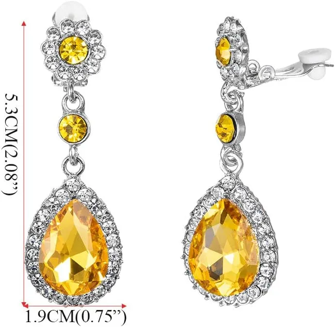 Gorgeous Austrian Crystal Rhinestone Wedding Bridal Teardrop Drop Dangle Earrings