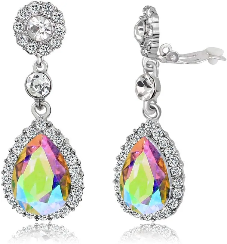 Gorgeous Austrian Crystal Rhinestone Wedding Bridal Teardrop Drop Dangle Earrings