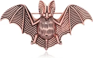 Hallowmas Style Vampire Bat Blackness Brooch Antique Color