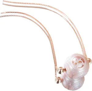 Handcarved Pearl Skull Dainty Necklace, Gold Plated Sterling Silver Dainty Necklace For Her