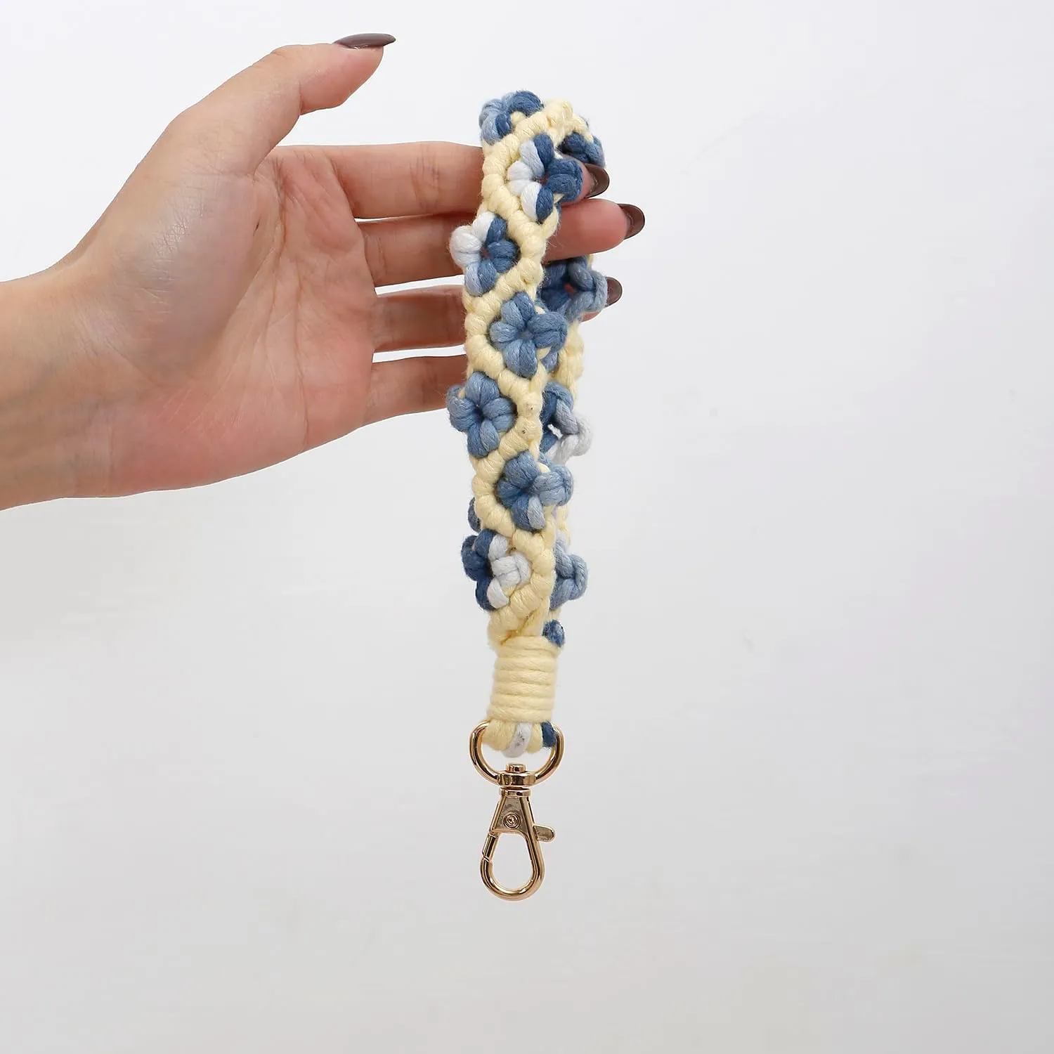 Handmade Macrame Wristlet Keychain Bracelet Keychain