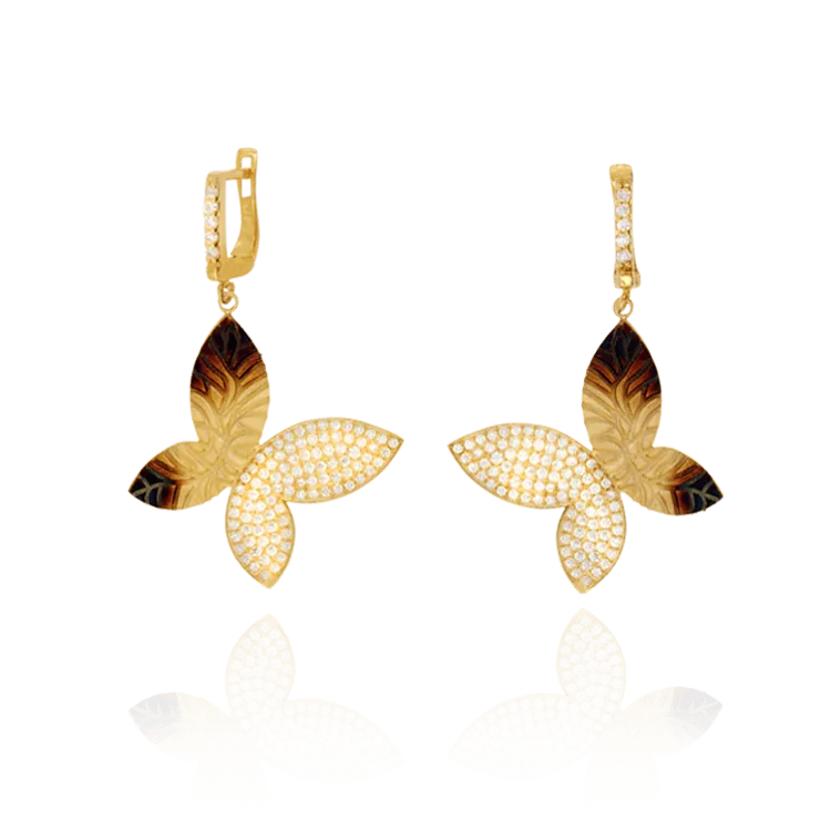 Hanging Ember Butterfly Earrings