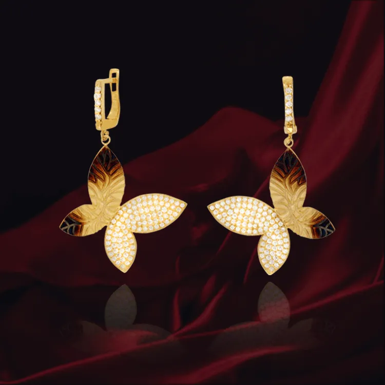 Hanging Ember Butterfly Earrings