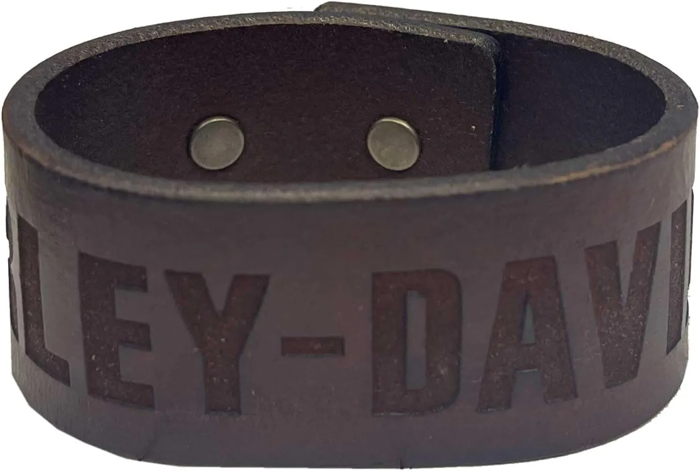 Harley-Davidson Men's Embossed H-D Adjustable Leather Cuff Bracelet Wristband
