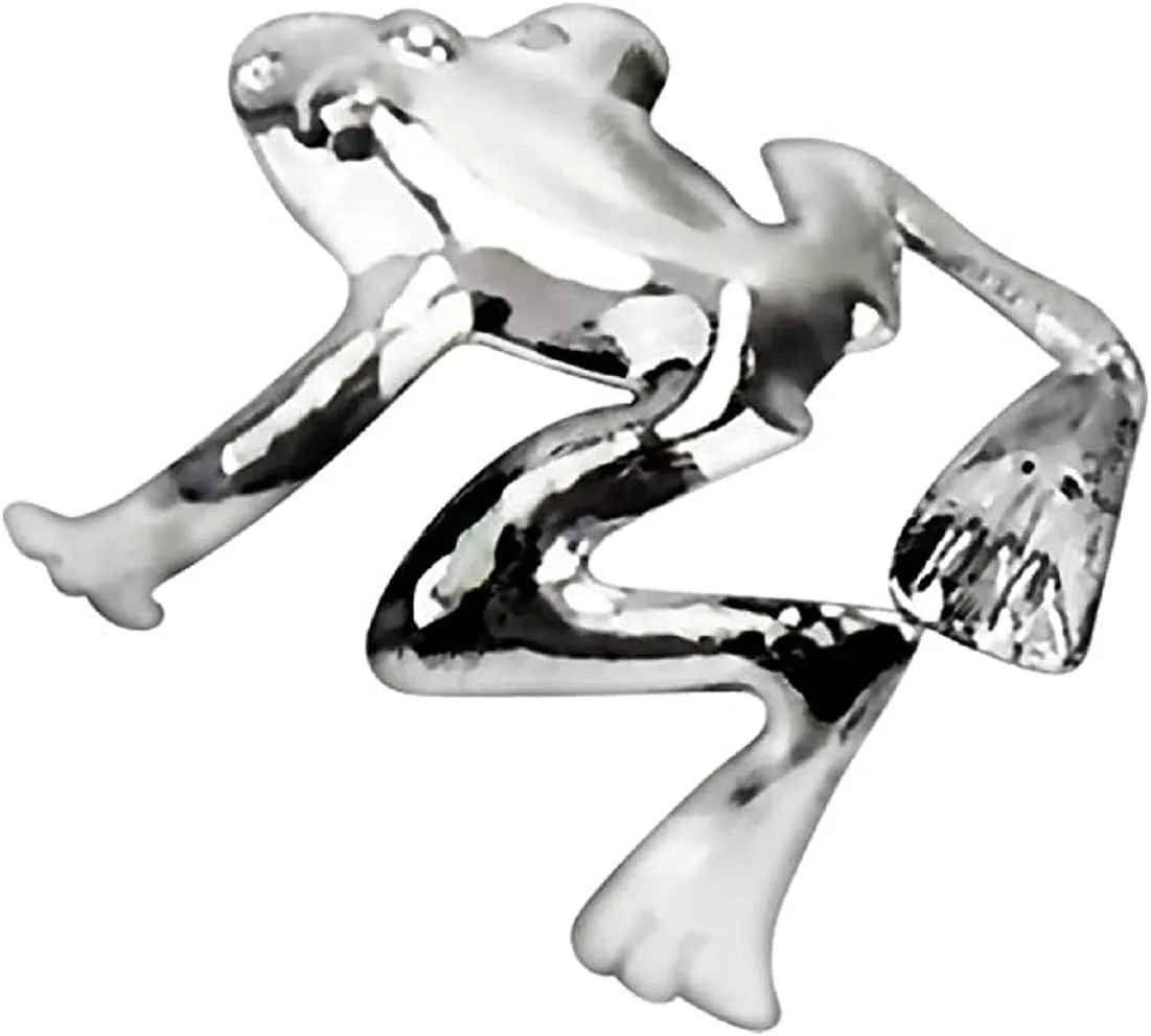 Harva Chic 1pc Punk Stylish Gold Silver Alloy Frog Cuff Ear Clip Wrap Earring Women Men Jewelry - (Main Stone Color: Silver)