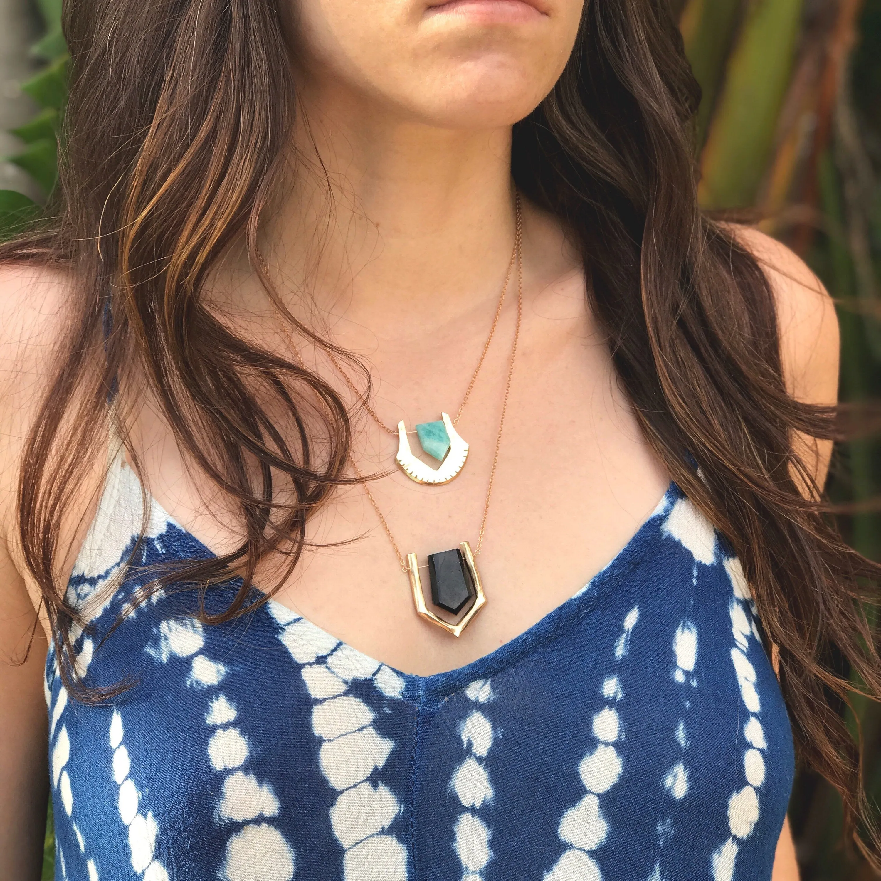 HELIX / Amazonite Bronze Necklace