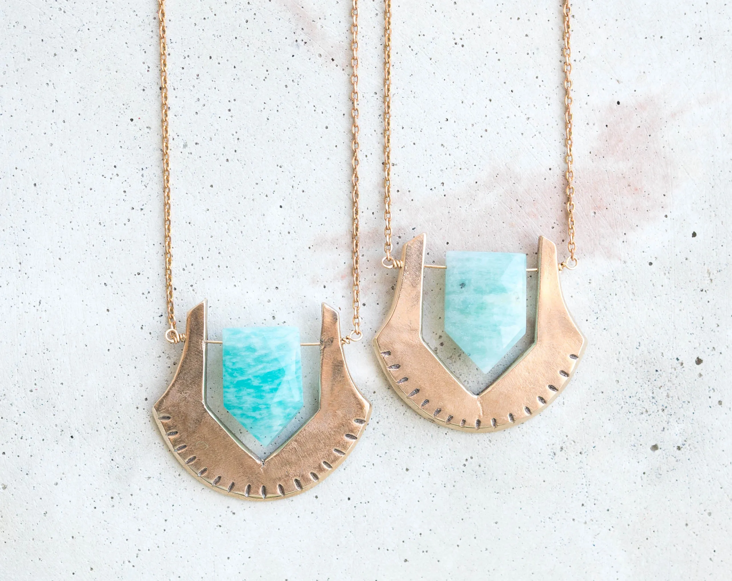 HELIX / Amazonite Bronze Necklace
