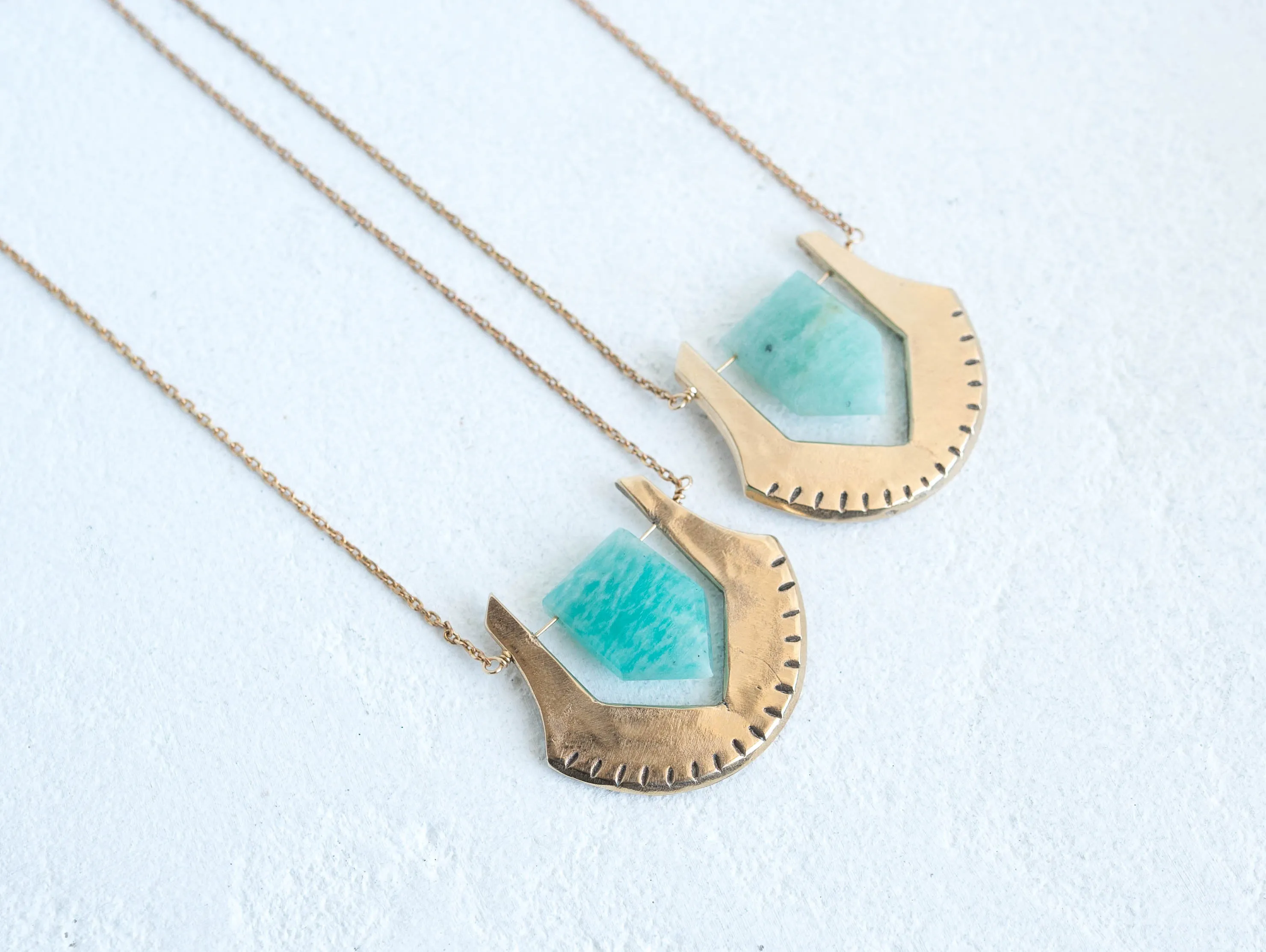 HELIX / Amazonite Bronze Necklace