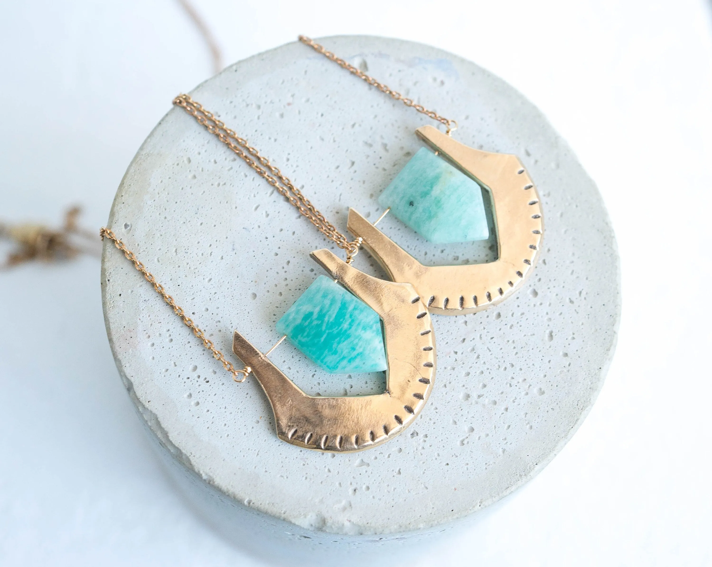 HELIX / Amazonite Bronze Necklace