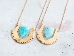 HELIX / Amazonite Bronze Necklace