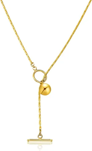 HELLOICE Gold Lariat Necklace for Women Dainty Long Necklaces Chunky Wrap Layering Station Chain Necklace Yellow Gold Plated Simple Gold Drop Necklace Trendy Y Necklace Fashion Jewelry for Women