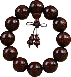 High - Density Starry Old - GrowthRed Sandalwood Buddhist Prayer Beads Bracelet, Wood Handmade Jewelry in Gourd Style