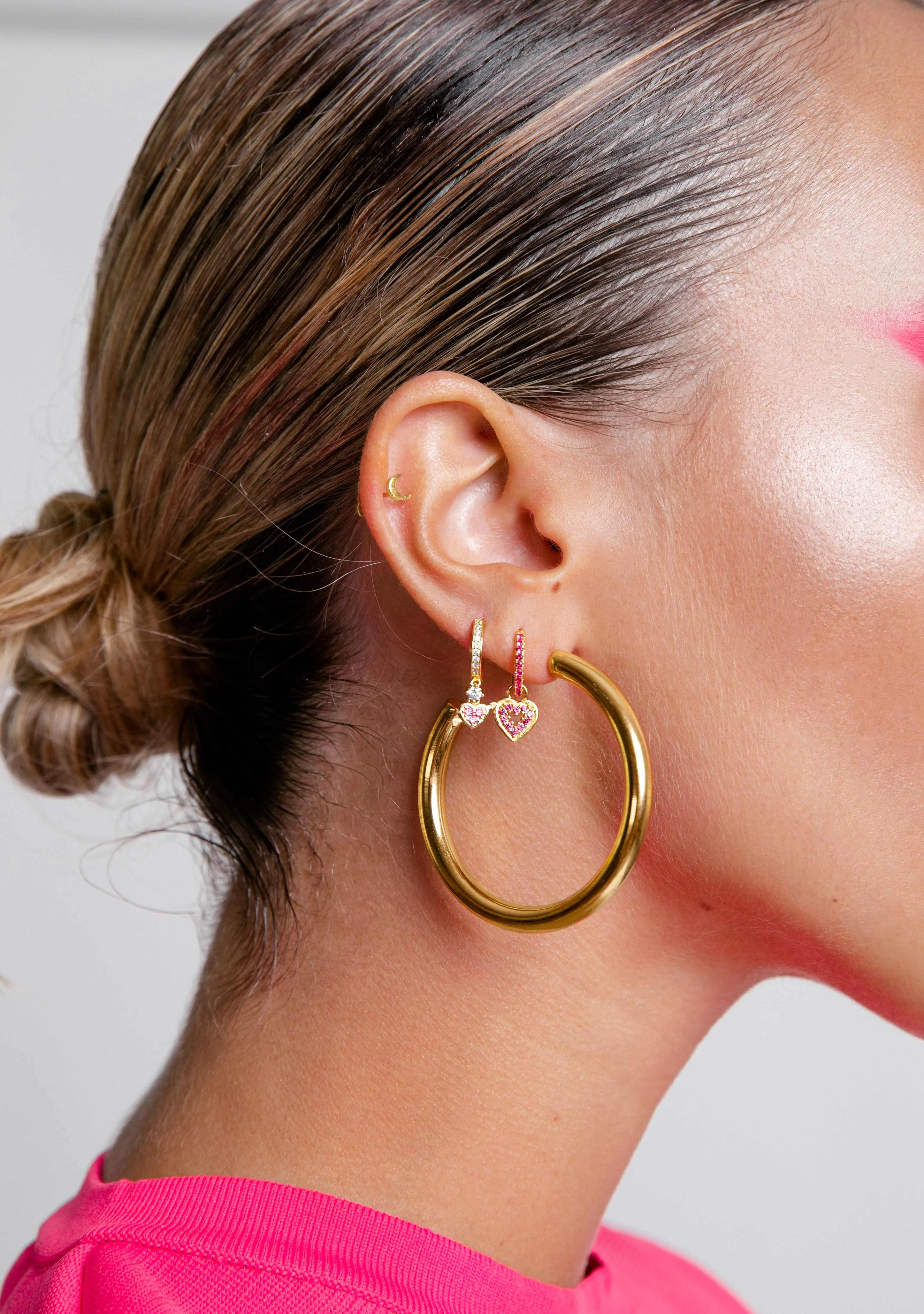 Hoop Earrings 50 Semi Gold