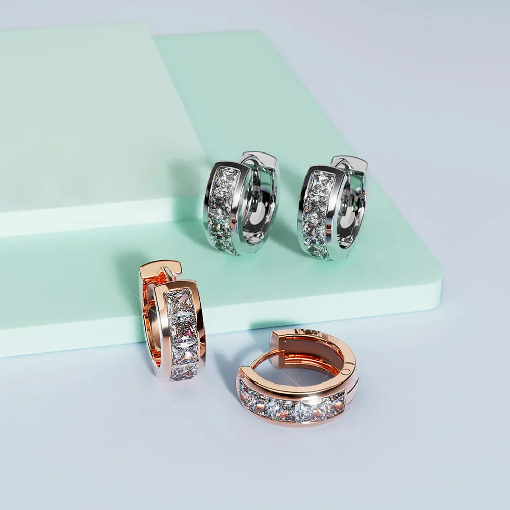 Huggie Earrings Embellished With SWAROVSKI Crystals